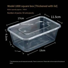 10pcs Disposable PP Bento Boxes With Lids, Rectangular Meal Prep Containers For Microwave & Refrigerator, For Home Kitchen, Restaurant, Picnic, Party