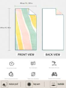 1pc Modern Ultra-Fine Fiber Solid Color Beach Towel With Three Colors, Absorbent And Suitable For Camping And Holiday - Multicolor - View 2