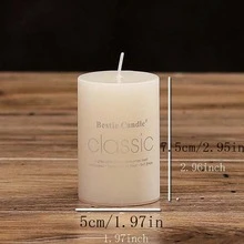 歐式象牙白色大柱狀蠟燭，適用於婚禮生日派對裝飾、節慶慶祝活動和燭光晚餐 - 白色 - 查看 2