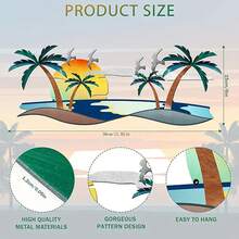 1片海岸風格壁藝，風格美學裝飾，夏季金屬掛飾，酒吧廚房咖啡招牌，適用於家居客廳辦公室裝飾，情人節新年裝飾 - 彩色 - 查看 6