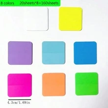 160張8色透明防水便利貼紙，草稿貼紙筆記本紙，透明筆記本，學校文具辦公用品 - 彩色 - 查看 2