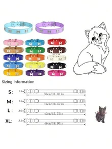 1 Pc PU Material Pet Collar,Adjustable Size Dog Collar,Suitable For Small, Medium And Large Cats And Dogs - Black - View 4