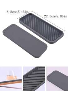 LEAPAIR 1 peça Bandeja de Drenagem de Silicone para Pia de Cozinha, Suporte de Sabonete, Escova de Limpeza para Pia e Bandeja de Drenagem de Sabão, Bandeja de Armazenamento de Utensílios de Cozinha e Banheiro para Bancada