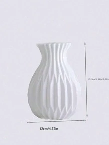 1 pieza Jarrón de flores de plástico simple, decoración del hogar para la sala de estar, contenedor de arreglo floral hidropónico, para rosas, lirios, bambú de la suerte, arreglo floral de mesa o centros de mesa, artículo decorativo de lujo ligero, para escritorio, decoración de flores secas artificiales o frescas, regalo de cumpleaños, graduación, jarrón de vidrio - Blanco - Ver 5