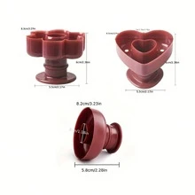 3pcs Large Round Heart Shaped Donut Baking Mold, Baking Tool Imprint Cookie Cutter Plastic Hollow Bread Mold, Multi-Purpose Donut Bread Baking Mold For Home