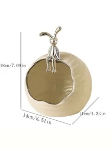 1 pieza Tazón decorativo de almacenamiento, decoración de almacenamiento de cerámica, bandeja de almacenamiento de llaves de alta gama, caja de almacenamiento de joyas para tocador moderno, suministros de almacenamiento y organización del hogar, accesorios de dormitorio, decoración de dormitorio, decoración de la habitación, decoración del hogar Regreso a clases - Multicolor - Ver 8