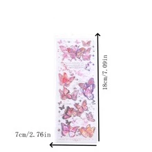 2入組夢幻蝴蝶防水貼紙，箔蝴蝶＆星空系列PET貼紙，適用於DIY手工剪貼、卡片製作和禮品包裝。隨機顏色和樣式。 - 彩色 - 查看 2