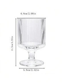 1/4 piezas, vaso de vidrio con rayas verticales elegante para café, jugo, helado, yogurt, agua con gas
