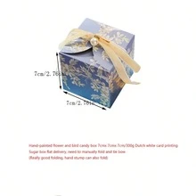 1個婚禮幸福糖盒，法式中式訂婚婚禮莫里糖果袋，高級感復古半成品糖果盒，包裝盒，婚禮裝飾，婚禮用品婚禮回禮佳品 - 彩色 - 查看 7