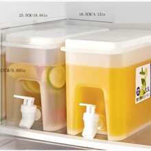 1入組3.5L水壺水果茶水桶，附水龍頭，可放置冰箱冷水瓶或廚房大容量冷水壺 - 無色 - 查看 3