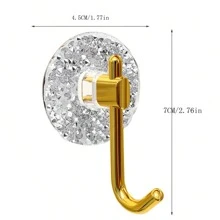 1pc Diamond-Studded Adhesive Wall Hook For Bathroom, Doorway & Wall Hanging, Non-Drilling Hanging Hook, Luxury Design, Bathroom Accessories, Room Decor