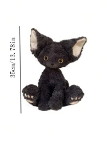 Decoración navideña, adorable gato negro rizado de peluche, regalo de cumpleaños, decoración del hogar