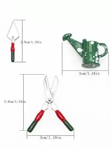 Miniature  Farm Tool Set, Labor Tool Model, Mini , Iron Shovel, Iron Rake, Miniature Straw Hat, Rain Boots, Street Lights, Stress-Reducing Toys, Home Decorations, Handmade Model Making - Multicolor - View 3
