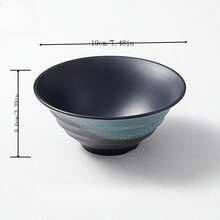 1pc Japanese Style Large Black Ramen Bowl, Hot Pot With Melamine Material - Multicolor - View 3