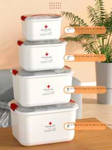 Portable Medicine Kit, Emergency Medical Kit, Household Storage Box - Red and White - View 10