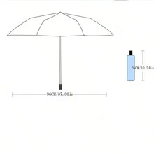 1pc 8-Rib Compact Folding Umbrella With UV Protection And High-End British Plaid Pattern, Suitable For Sunny And Rainy Days - Multicolor - View 2