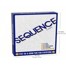 SEQUENCE - Juego original de SEQUENCE con tablero plegable, tarjetas y fichas de Jax (el empaque puede variar) color blanco