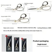 Japanese Tailor's Large Scissors Sharp Stainless Steel Professional Sewing Clothes Cutting Scissors Household 8-10 Inches - Silver - View 7