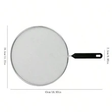 Stainless Steel Anti-Oil Splatter Screen Cooking Frying Splash Guard, Fry Pan Splatter Lid, Oil Splash Guard Cover,Kitchen,Summer Beach Party,Food,Camping,Organizer,Room Decor,Kitchen Items. - Silver - View 4