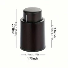 1/4入組易壓式真空葡萄酒瓶蓋，可重複使用的葡萄酒瓶塞，真空密封，保鮮葡萄酒，適用於紅酒瓶（2.76英寸高），耐用的塑料可保持紅酒新鮮，適用於餐廳、移動餐車、酒吧、廚房小工具 - 黑色 - 查看 2