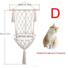 1 Giường Treo Thú Cưng Phong Cách Bohemian Xích Đu Mèo Bằng Tay Bốn Mùa Nhà Mèo Phổ Thông Để Treo Cây Mèo, Có Nhiều Kiểu-Không Bao Gồm Đệm - trắng - Xem 10