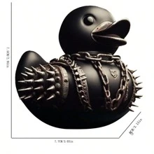 1 件树脂鸭子雕像室内哥特式雕塑朋克动物雕像桌面装饰最佳礼物 - 黑色 - 查看 7