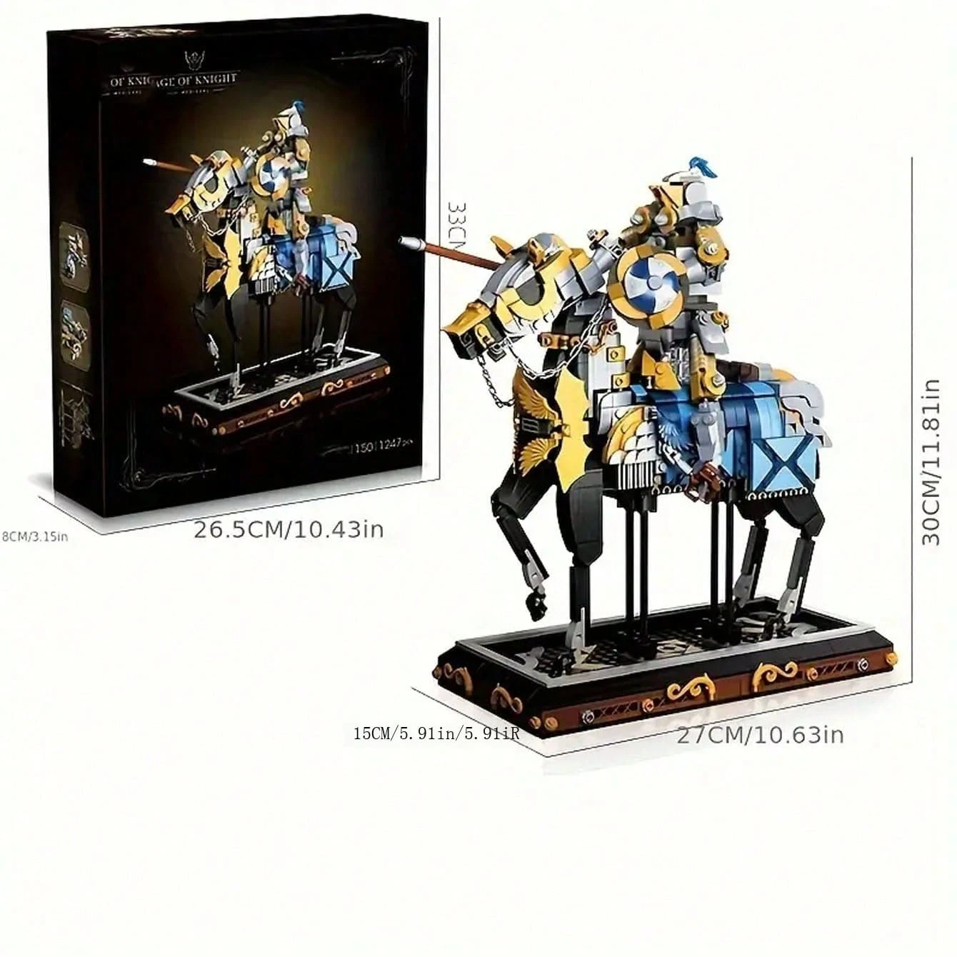 Knight Shein 1247pcs Medieval Knight Horse Retro Model Assembly DIY Building Blocks ...