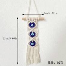 mosoon dreamer 1pc Handmade Evil Eye Glass Decorative Hanging Ornament, Turkish Style Rope Wall Decoration,Home Decor ,Room Decor,Wall Decor Gifts Birthday Graduation - Multicolor - View 3