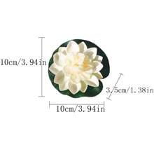 10 件人造漂浮泡沫荷叶装饰适用于池塘水族馆和舞台逼真的莲花叶绿色植物适用于鱼池假莲花植物栩栩如生的睡莲微景观 10 厘米，情人节，礼物 - 白色 - 查看 3