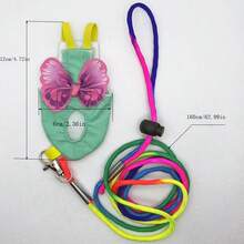 鳥類綁繩套裝，配有飛繩，鳥類尿液和排泄物收集器，鴿子飛行衣 - 藍色 - 查看 2