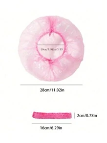 100pcs/Pack 21-Inch Disposable Mesh Hair Nets, Shower Cap Hair Nets, Elastic Protection Caps, Bathing/Dyeing Caps, Salon Plastic Caps Home Bathroom Decor Fall Decor Back To School - Multicolor - View 9