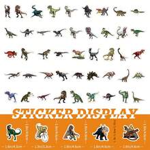 100入組侏羅紀恐龍防水卡通貼紙，可拆卸，適用於行李箱，滑板，筆記型電腦，兒童 - 彩色 - 查看 3