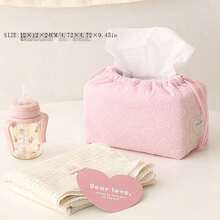 1pc Portable Heart Car Tissue Box & Indoor Tissue Storage Bag With Drawstring, Wet Tissues Holder,Boho Vibes - Multicolor - View 7