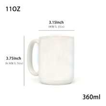1 pieza Taza cerámica negra y blanca con gráfico de texto de 360ml, taza de café redonda, unisex, para viajes o campamentos, regalo personalizado para cumpleaños y vuelta al colegio