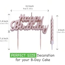 生日蛋糕蠟燭套裝- 10入組螺旋式蠟燭和生日快樂字母蠟燭蛋糕裝飾 - 優雅的蠟燭和字母蠟燭蛋糕裝飾用品 - 獨特的銅玫瑰金粉色生日蠟燭，適用於所有年齡的主題生日派對，如1歲，21歲，18歲，30歲，40歲，50歲，60歲和70歲生日裝飾 - 彩色 - 查看 7