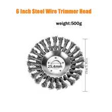 1 件 6 英寸钢丝修剪器头，用于除苔藓、除草、除锈、割草机线式修剪器头替换 - 銀色 - 查看 3