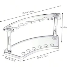 2 个装塑料笔筒，笔展示架 6 槽笔架展示垂直眉笔架化妆刷架收纳架适用于家庭办公室学校用品，2 种款式（透明）化妆刷架收纳架适用于学校办公室家庭商店 - 無色 - 查看 2