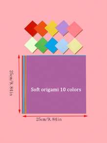 100 Hojas De Papel De Colores Diferentes De 25x25cm De Tamaño Para Niños, Papel Plegable, Papel De Dibujo Y Etiquetas Para Colorear - Multicolor - Ver 6