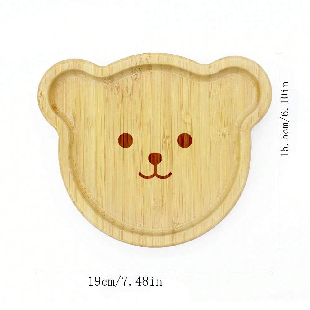 Bamboo Plate, Friendly Plate For Kids, Baby Suction Cup AntiSlip
