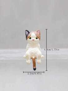 微型猫雕像，适用于家庭、汽车、办公室装饰、生日和节日礼物、微型景观 - 彩色 - 查看 8