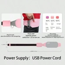 石墨烤腹帶生理期藝術品，熱敷按摩振動加熱暖寶座帶保護禮物 - 暖宮寶 - 查看 3