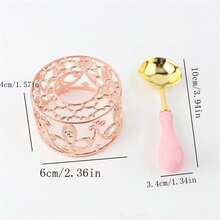 1個爐子+1個封蠟匙，歐式洛麗塔空心爐子，金屬燭台，復古爐架，適用於聖誕節/信封封蠟/藝術DIY熔化封蠟工具 - 混合色 - 查看 4