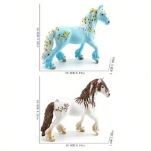 固體模擬卡通有趣神話動物與花仙子和馬幻想模型桌面靜態兒童玩具 - 彩色 - 查看 2