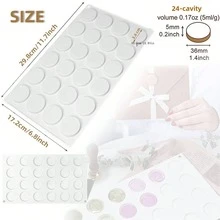 圓形圓盤圖案蠟封印章套裝，信封密封工具，模具，矽膠模具 - 白色 - 查看 2