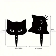 2pcs Cat Silhouette Metal Picks For Garden, Yard Art, Halloween Home Decor, Outdoor Decor, Lawn Decoration – Ideal Gift For Cat Lovers