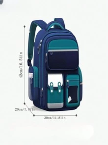 小學生卡通大容量書包 - 綠色 - 查看 2