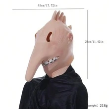 Máscara de látex cubre cabeza de Adam para cosplay de Halloween, disfraz de terror para fiesta de graduación y parodia - Máscara de Adán de terror de Halloween de Zonghong - Ver 2