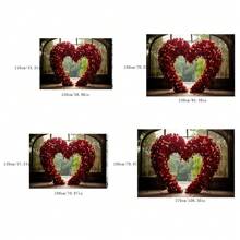 Romantico Fondo de Arco de Flores con Forma de Corazón, Bouquet de Rosas Rojas y Rosas Rosadas, Decoración de Regalo de Novia para Boda, Fondo de Despedida de Soltera, Accesorios para Estudio Fotográfico de Boda para Fotografía de Retrato de Bebé - multicolor - Ver 2