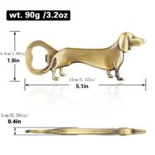 1pc Gold/Bronze/Dark Silver Dachshund Shaped Bottle Opener With Thermal Lined Bag/Gift Box, Suitable For Beer, Wine, Juice Opening, Bar, Club, Restaurant, Home Bar Tools, Summer Beverage Accessories, Applicable For Holiday/Corporate Celebration/Gathering Party/Birthday Gift For Men And Women, For Outdoor, Camping, Gift For Father