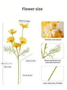 Simulation Chrysanthemum Handicraft Flower Bouquet Decor Plastic Dry Flowers For Table Decoration In Mall, Living Room, Small Chrysanthemum Daisy - Multicolor - View 3